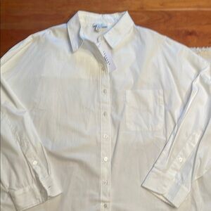 Topshop White Oversized Button Down Shirt
